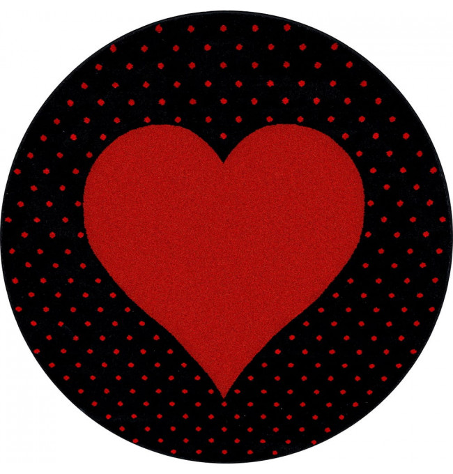 Dětský koberec Bambi srdce kruh červený
