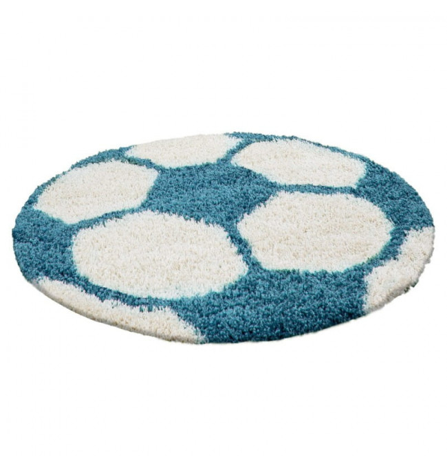 Dětský koberec Fun míč, krémový / tyrkysový kruh