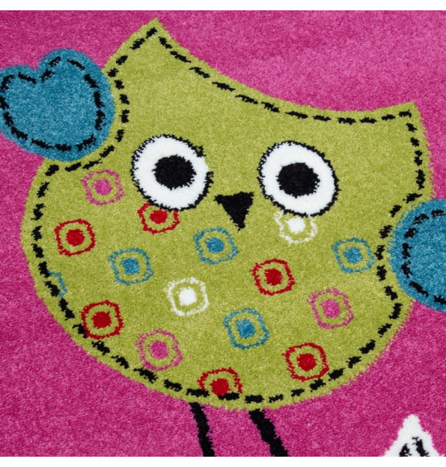 Detský koberec KIDS Sovičky lila - kruh