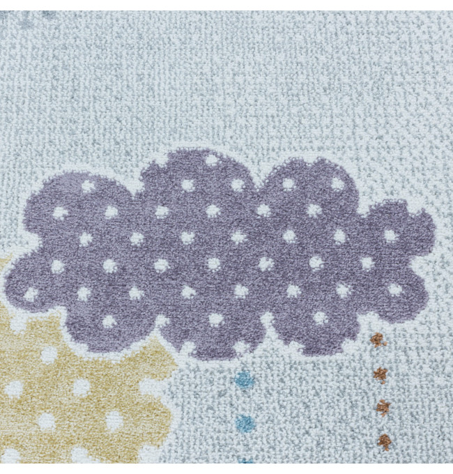 Dětský koberec Lucky obláčky barevné kruh - krém