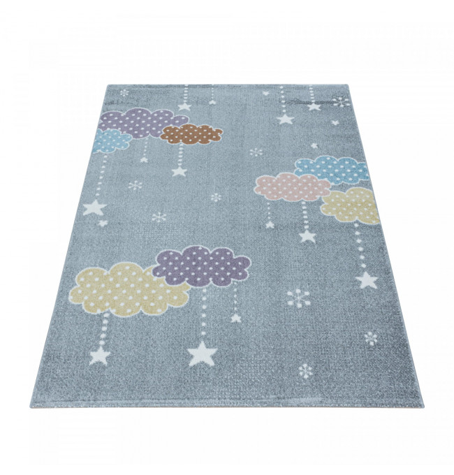 Dětský koberec Lucky vícebarevné obláčky - šedý