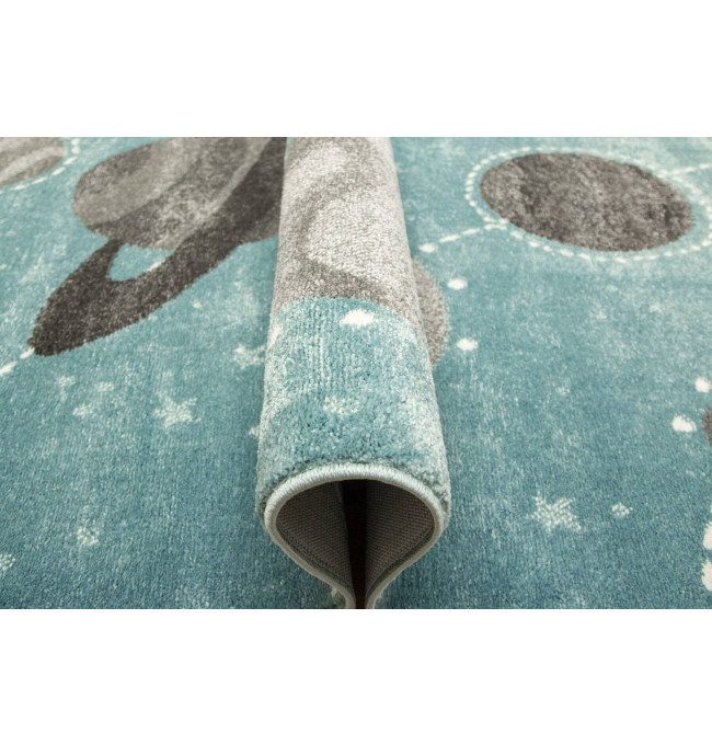 Detský koberec Lima C495A modrý/svetlo sivý Planéty