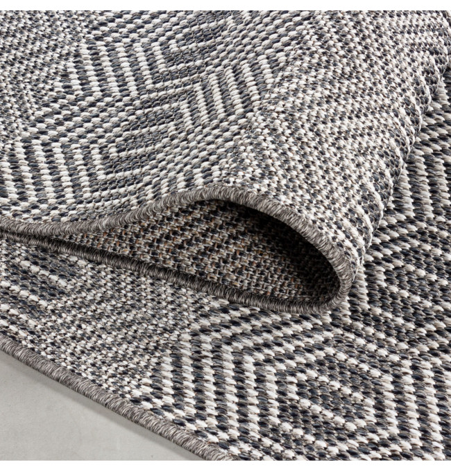 Šnúrkový koberec Aruba geometria, sivý 