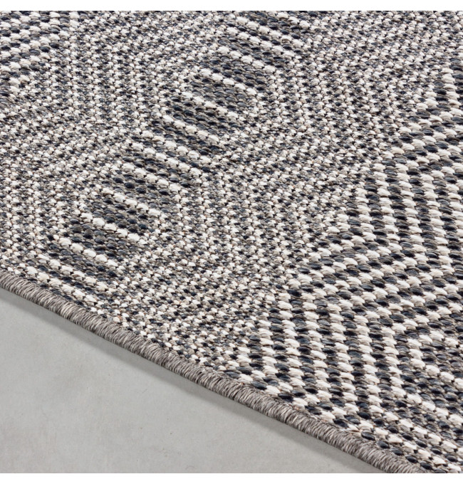 Šnúrkový koberec Aruba geometria, sivý 
