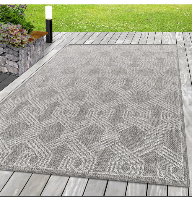 Šnúrkový koberec Aruba šesťuholník sivý 
