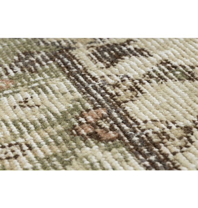 Ručně tkaný vlněný koberec Vintage 10290 ornament / květy, béžový / zelený