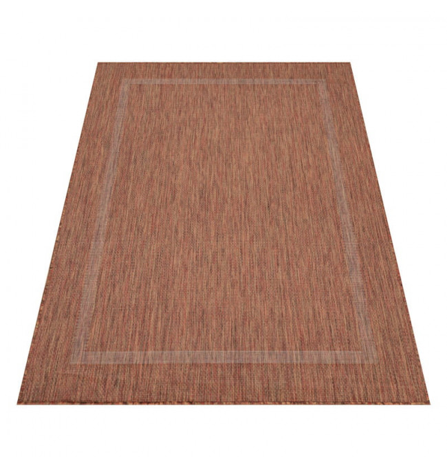 Šnúrkový koberec Relax ramka tehlový