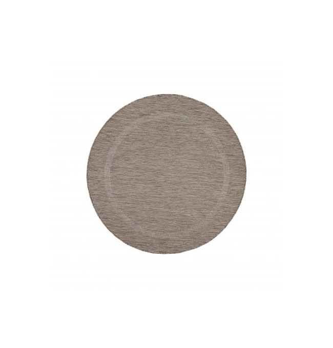 Šnúrkový koberec Relax ramka hnedý, kruh