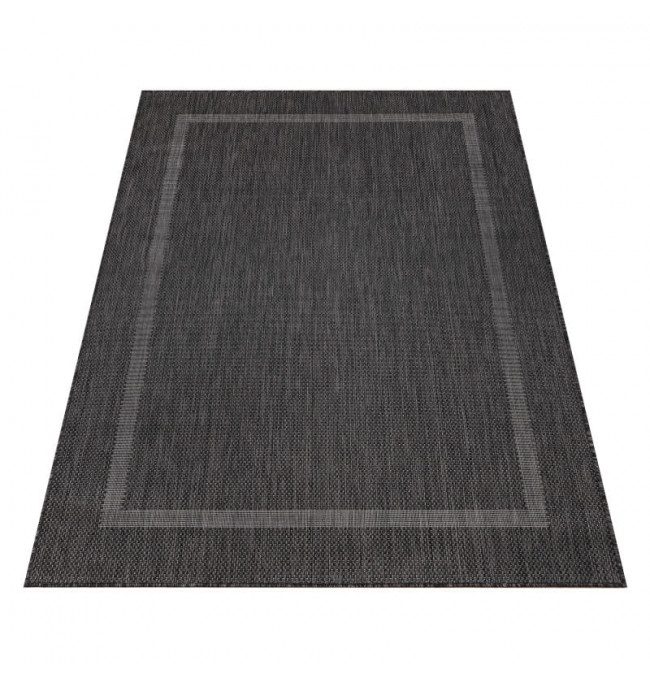 Šnúrkový koberec Relax ramka čierny