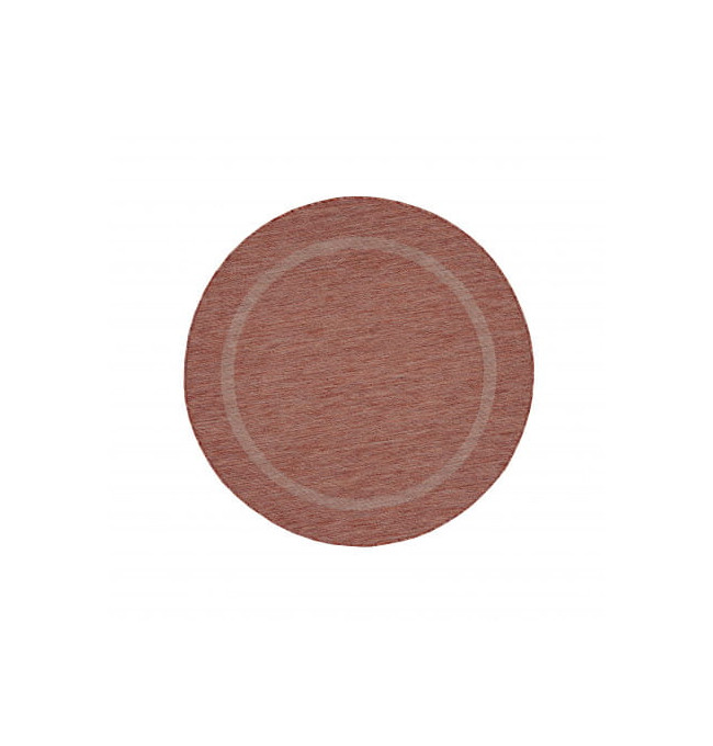 Šnúrkový koberec Relax ramka červený, kruh