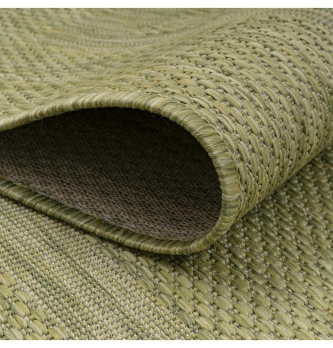 Šnúrkový koberec Relax ramka zelený, kruh