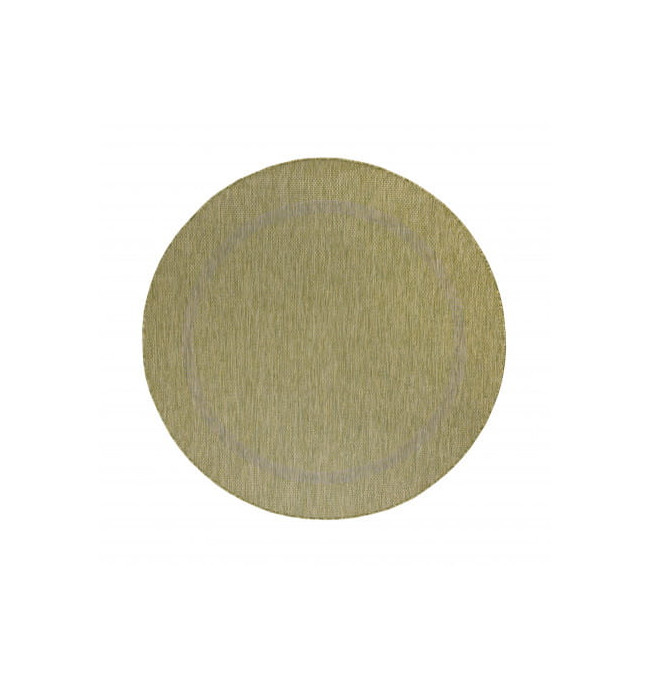 Šnúrkový koberec Relax ramka zelený, kruh
