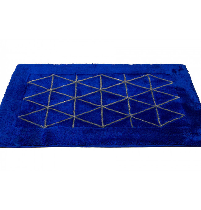 Koupelnový kobereček Jarpol Agadir Lurex 30 modrý / stříbrný