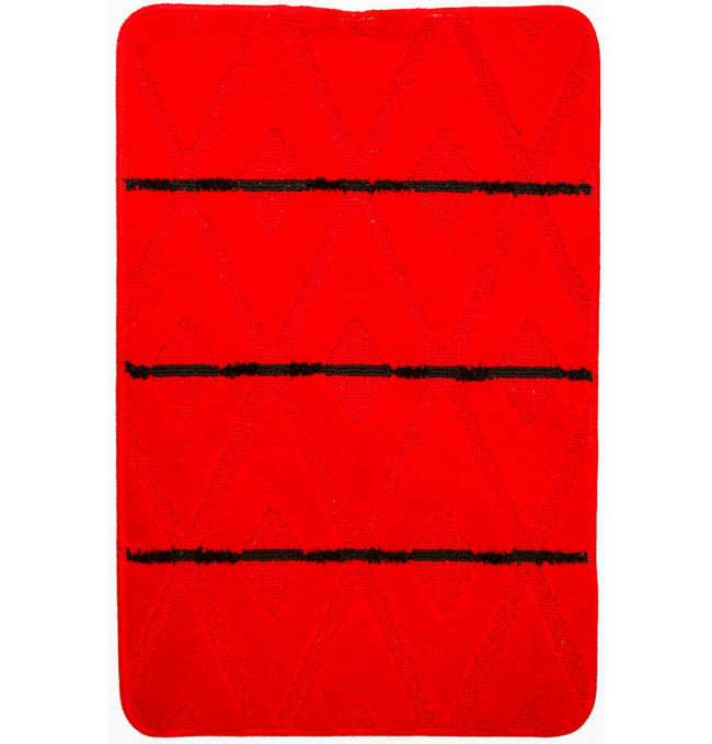 Kúpeľňový koberček PALMA červený / čierny, kosoštvorce