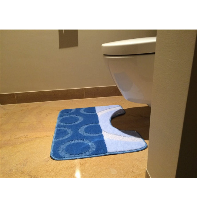 Sada koupelnových koberečků Brize kruhy modrá