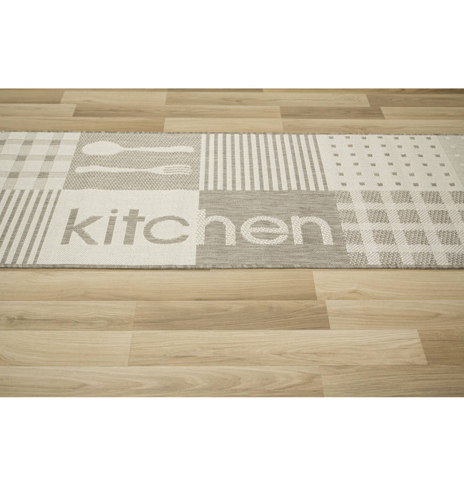 Protiskluzový kuchyňský koberec Flex 19053/111 béžový
