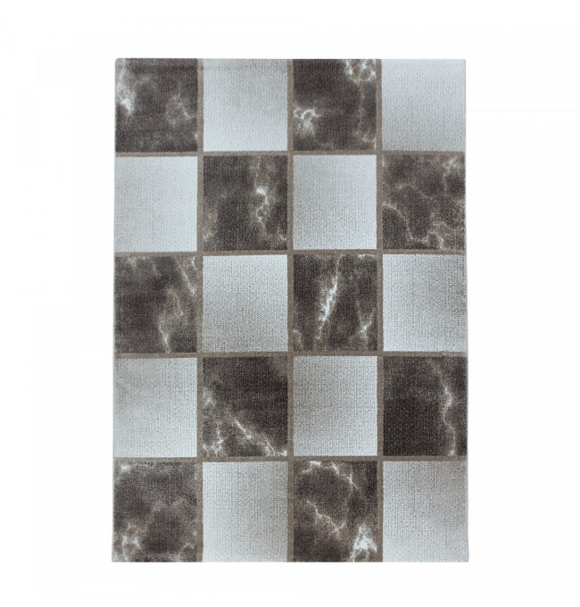 Koberec Ottawa čtverce hnědo šedý