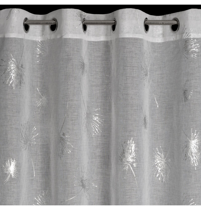 Hotová záclona APRIL bílá / stříbrná - na průchodkách