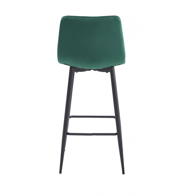 Set čtyř barových židlí ARCETO sametové tmavě zelené (černé nohy) 4 ks