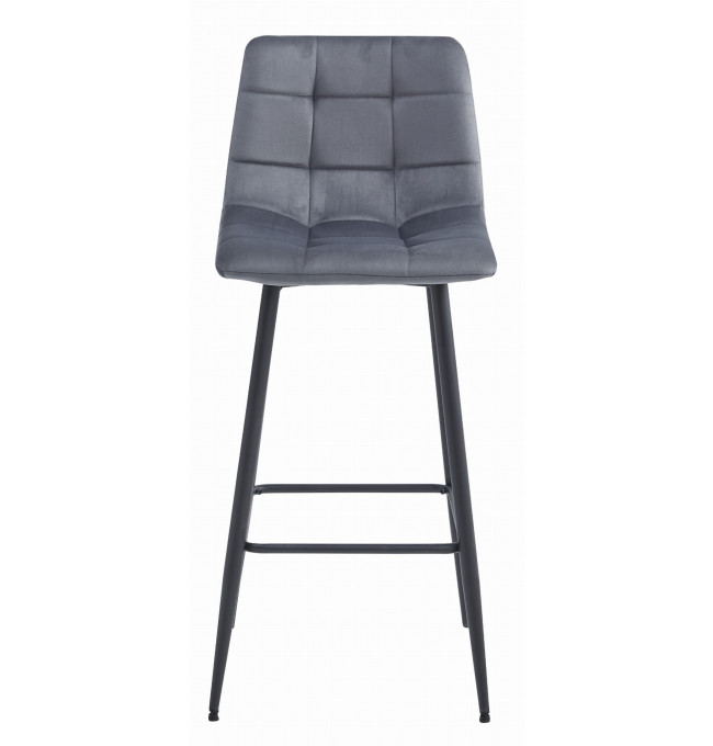Set dvou barových židlí ARCETO sametové tmavě šedé (černé nohy) 2 ks