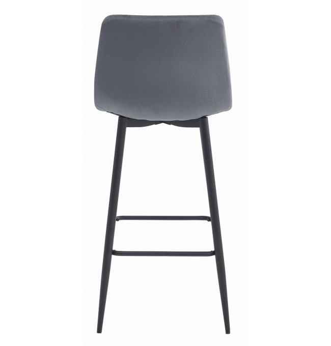 Set čtyř barových židlí ARCETO sametové tmavě šedé (černé nohy) 4 ks