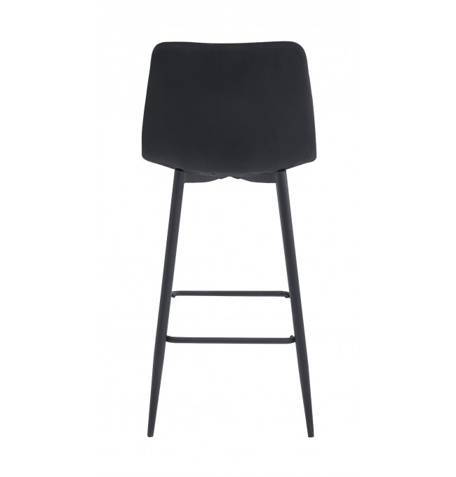 Set dvou barových židlí ARCETO sametové černé (černé nohy) 2 ks