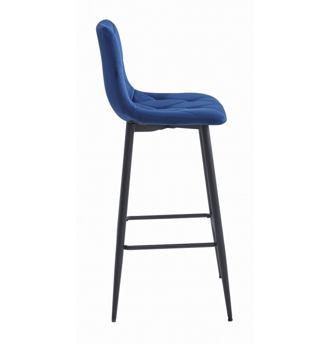 Barová židle NADO sametová granátová (černé nohy)