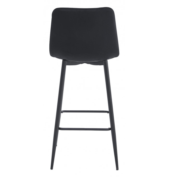 Barová stolička POZZA zamatová čierna (čierne nohy)