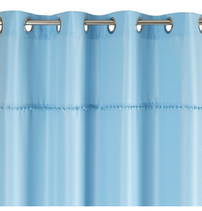 Hotová záclona DEFNE modrá - na průchodkách