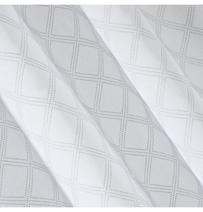Hotová záclona HAZAL bílá / stříbrná - na průchodkách
