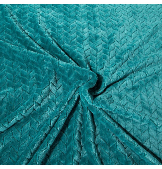 Jemná deka CINDY s reliéfnym vzorom - tmavotyrkysová