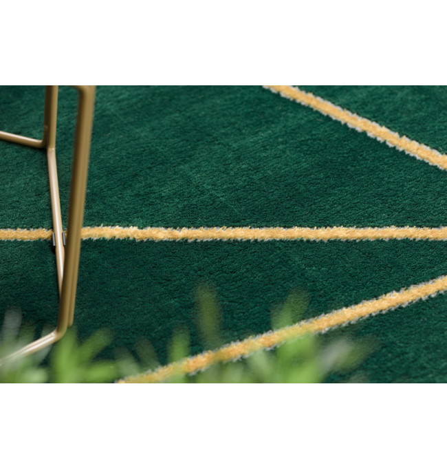 Koberec EMERALD exkluzivní 1013 glamour, styl geometrický lahvově zelený/zlatý