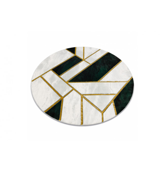 Koberec EMERALD exkluzívny 1015 kruh - glamour, marmur, geometrický zelený/zlatý