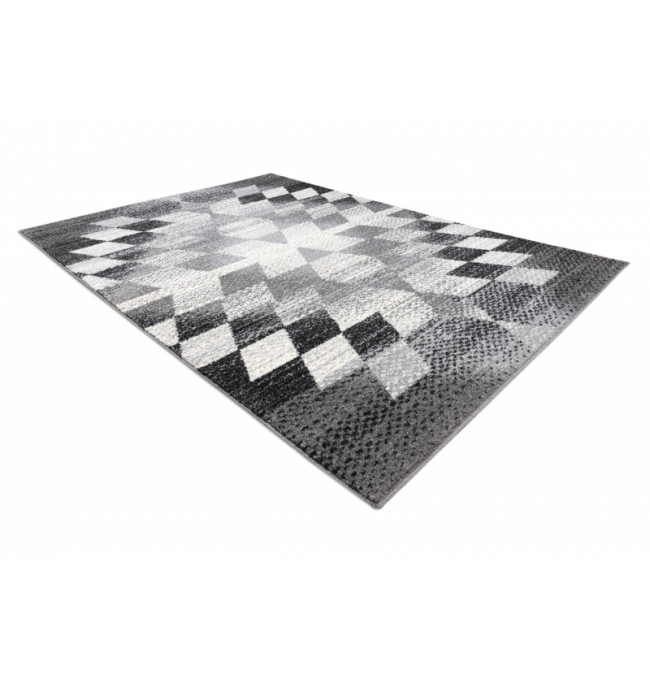 Koberec KAKE 25812677 Geometric - Romby 3D šedý/černý