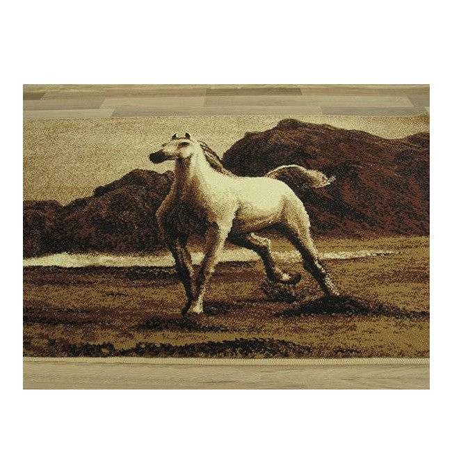 Koberec Makata - Cválající kůň, béžový