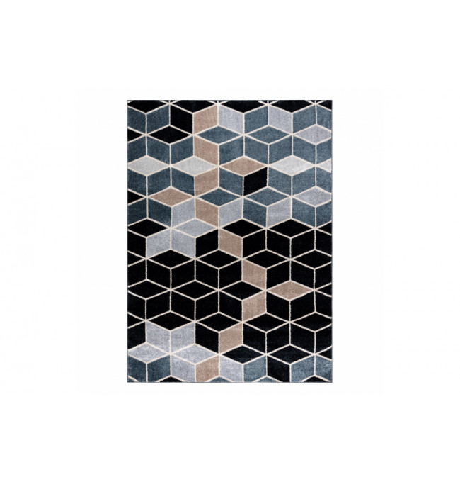 Koberec POLI 9139 Cube kostka 3D černý / šedý