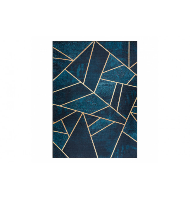 Koberec protišmykový ANDRE 1173 Mozaika, geometrický - tyrkysový / zlatý