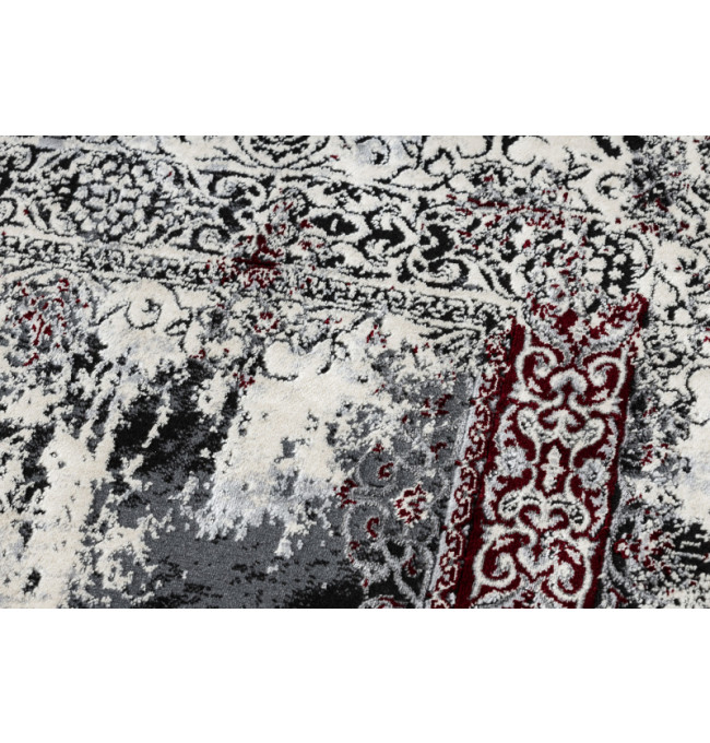 Koberec VINCI 1407  Rozeta vintage - štrukturálny - slonia kosť / červený