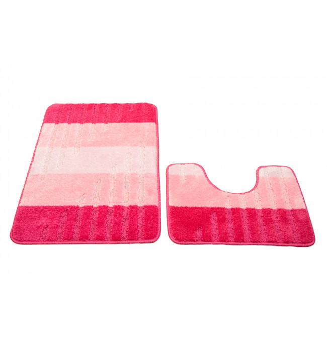 Sada koupelnových koberečků VIC růžová, pruhy