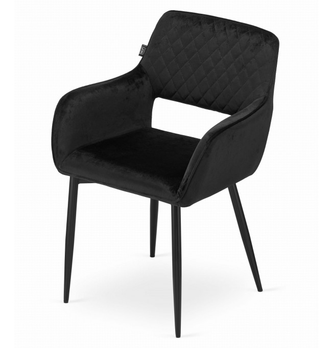 Jídelní židle AMALFI samet černá (černé nohy)