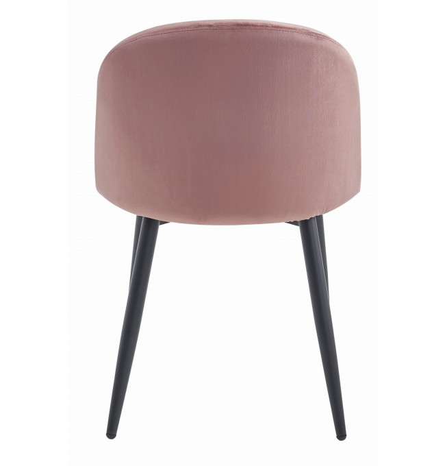 Set tří jídelních židlí BELLO sametové tmavě růžové (černé nohy) 3ks