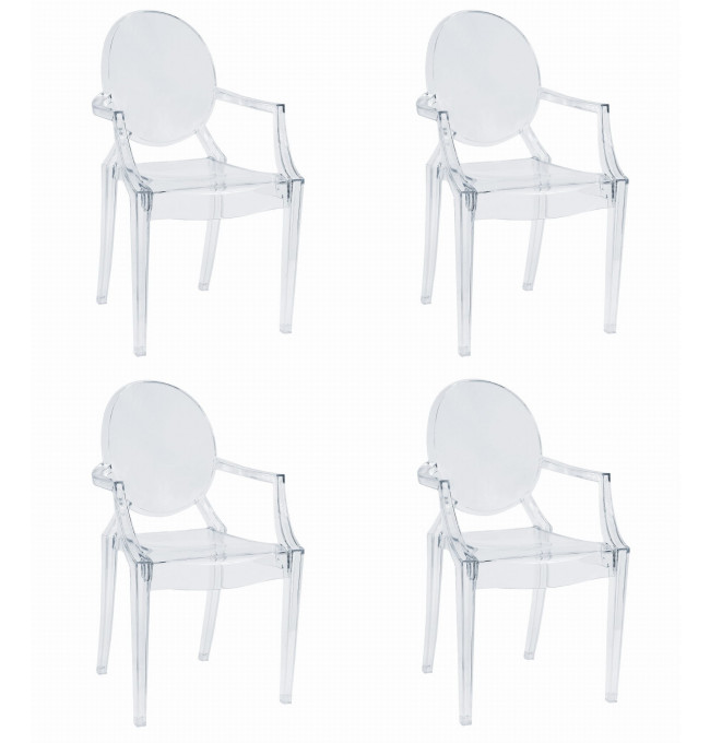 Set čtyř židlí BUSAN průsvitné (4ks)