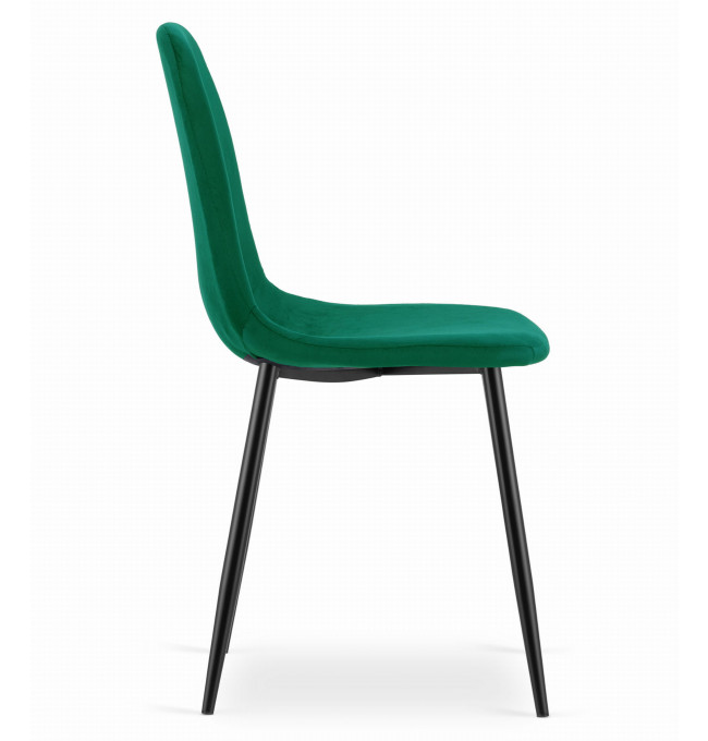 Set tří jídelních židlí COMO tmavě zelené (černé nohy) (3ks)
