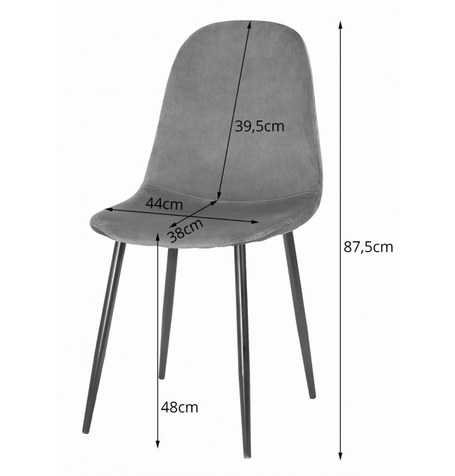 Set tří jídelních židlí COMO šedé (černé nohy) (3ks)