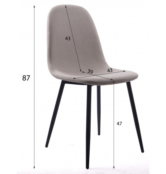 Set tří jídelních židlí DART béžové (černé nohy)