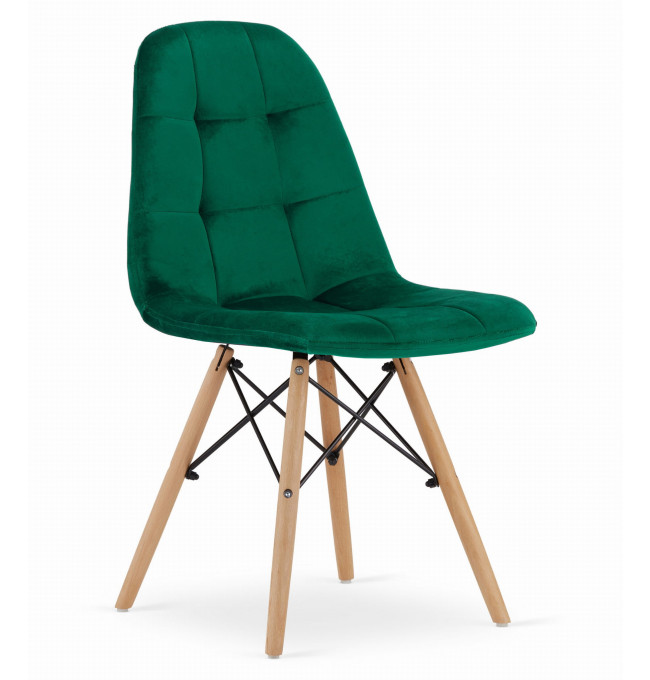 Set dvoch jedálenských stoličiek DUMO - zelené (hnedé nohy) 2ks