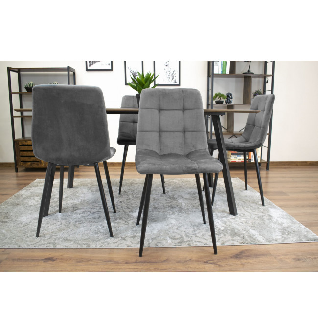 Set jídelních židlí KARA tmavě šedé (4ks)