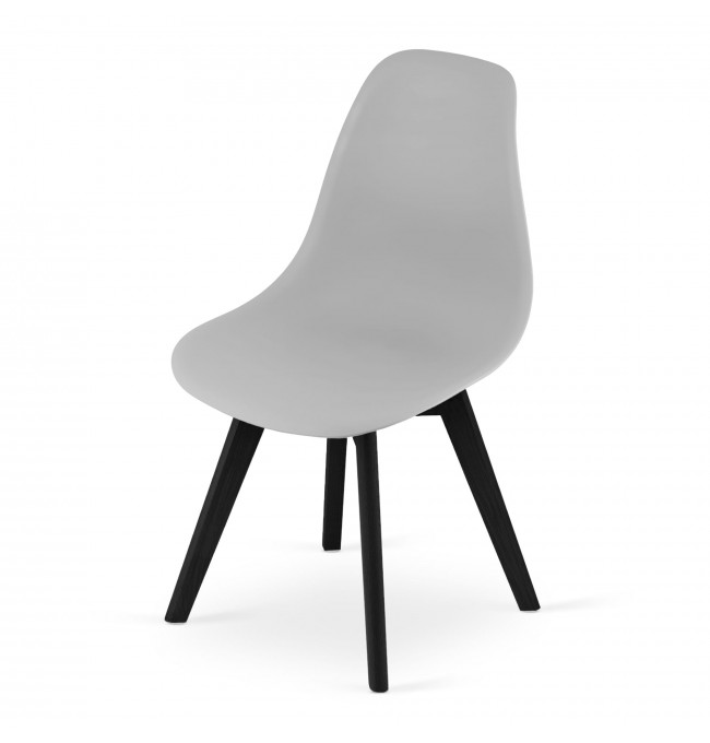 Set tří jídelních židlí KITO - šedá (černé nohy) 3ks