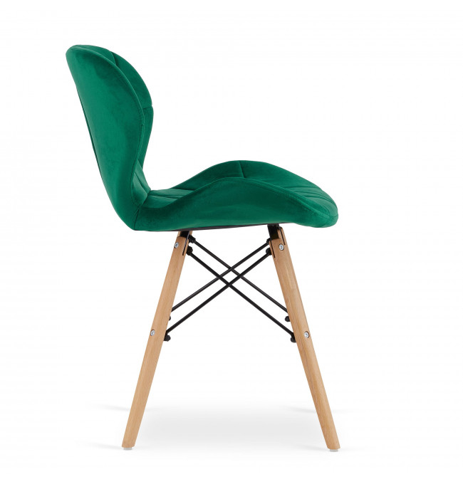 Jedálenská stolička LAGO zelená (hnedé nohy)