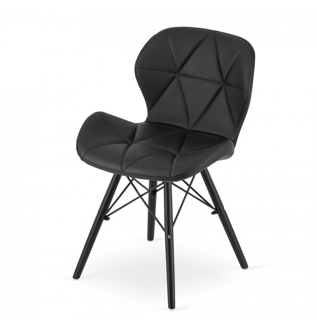 Jídelní židle LAGO ekokůže černá (černé nohy)
